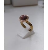 Ohlala Ringenset Golden Look - Bordeaux  - 10 mm Twist met eco steen