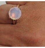 Ring Stainless Steel Gold Plated Rosé Stone