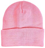 Dubbel gebreide roze beanie