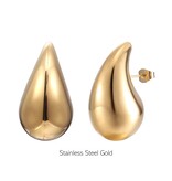 Stainless Steel Gold Plated waterdruppel oorbellen