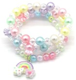 Kids Only elastische armbandenset Rainbow in multicolor pasteltinten
