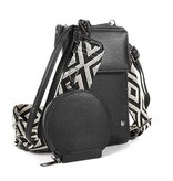 Zwart crossbody,-  telefoontasje en portemonnee ineen