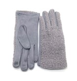 Musthaves Grijze teddy dames handschoenen met glitters