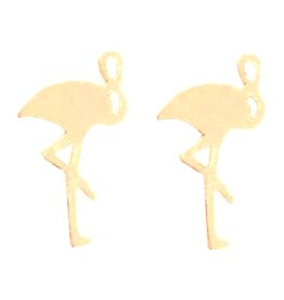 Oorbellen | Oorstekers | Stainless Steel | Flamingo | Goud