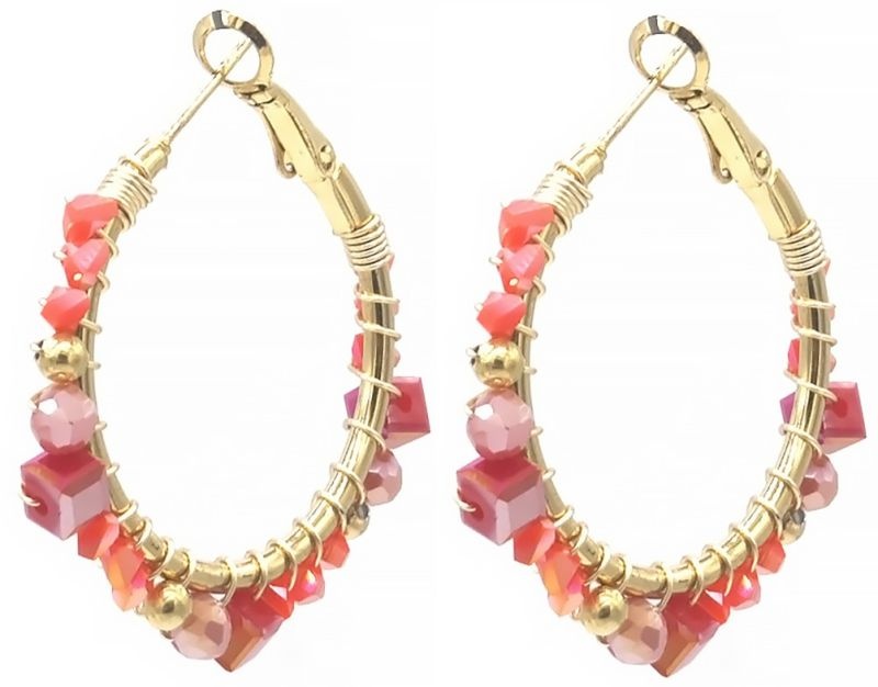 Musthaves Kleurrijke creolen van stainless steel en glaskralen