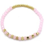 Musthaves Elastische armband met roze en gouden kraaltjes
