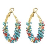 Musthaves Stainless Steel gold creolen met colorfull beads