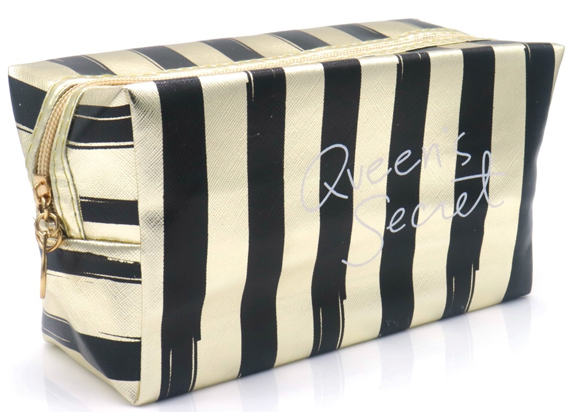 zwart met goud make-up tasje Queens Secret