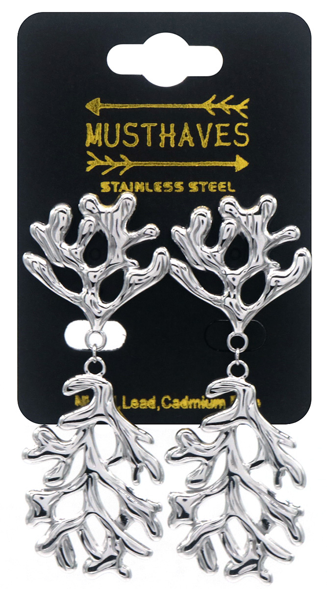 Musthaves Stainless Steel Silver oorstekers Koraal
