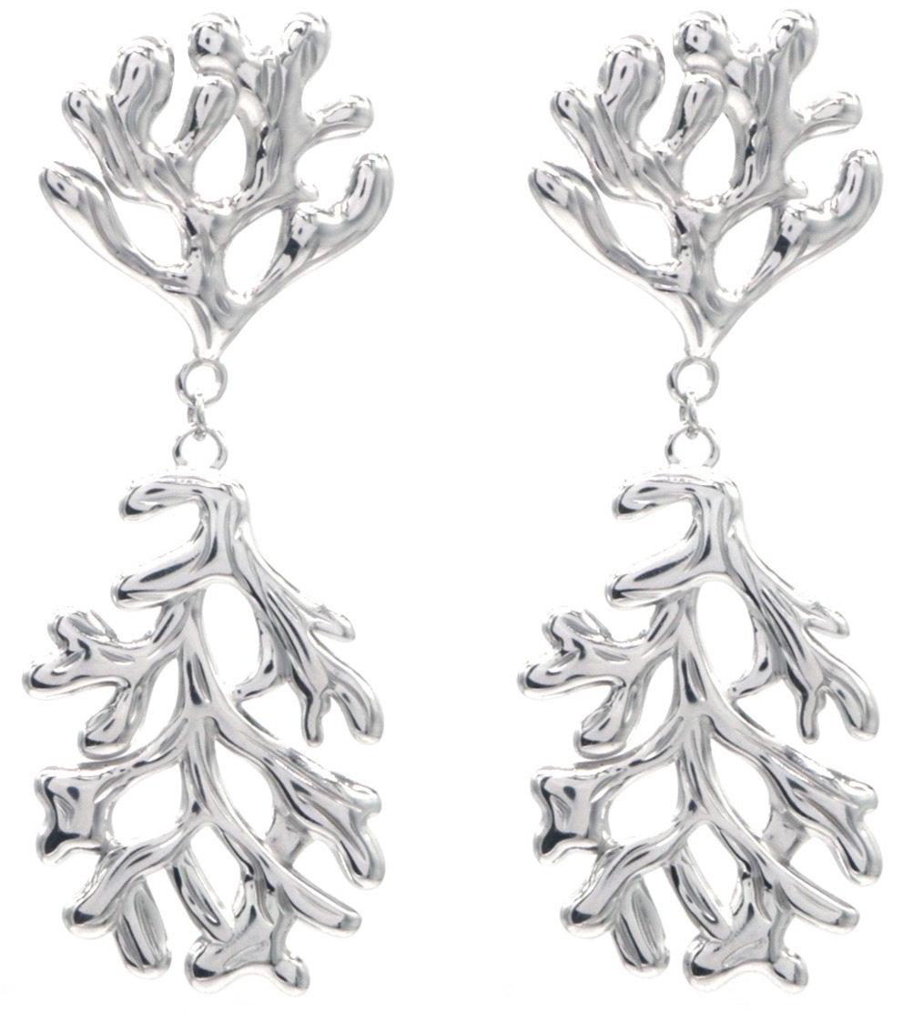 Musthaves Stainless Steel Silver oorstekers Koraal