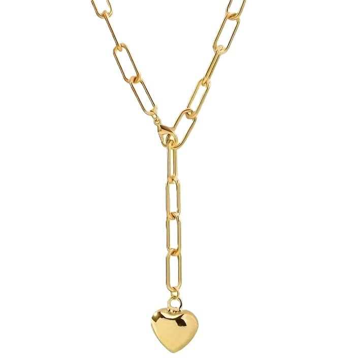 Verstelbare Stainless Steel gouden ketting met hart
