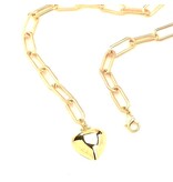Verstelbare Stainless Steel gouden ketting met hart