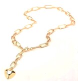Verstelbare Stainless Steel gouden ketting met hart