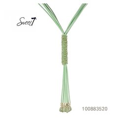 Sweet7 Ketting | "Big Tassels" |  Koord | Green