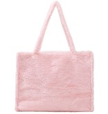 Roze fluffy faux fur tas