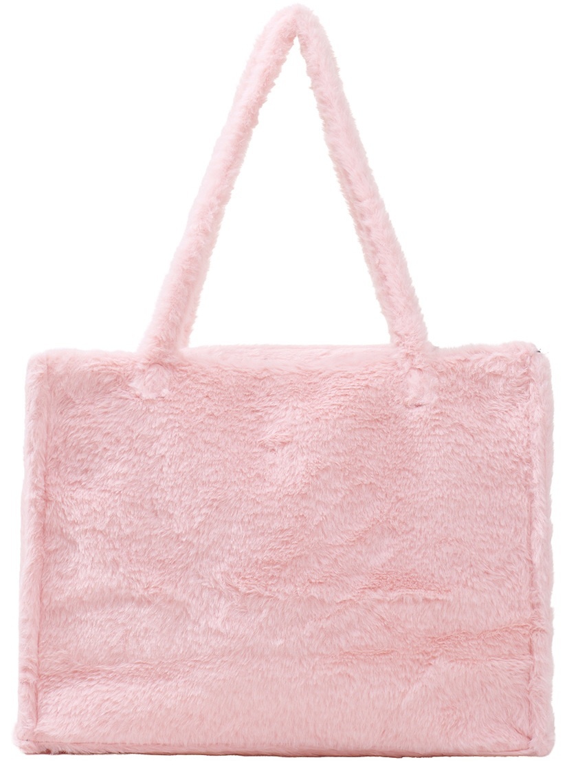 Roze fluffy faux fur tas