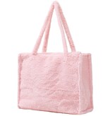 Roze fluffy faux fur tas