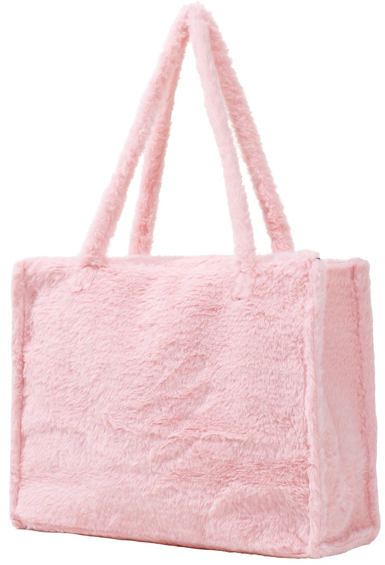 Roze fluffy faux fur tas