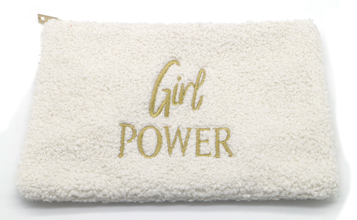 Teddy make up tasje met de tekst Girl Power