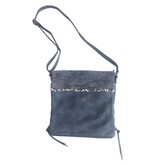 Blauwe tas Mandoline met decoratieve steentjes