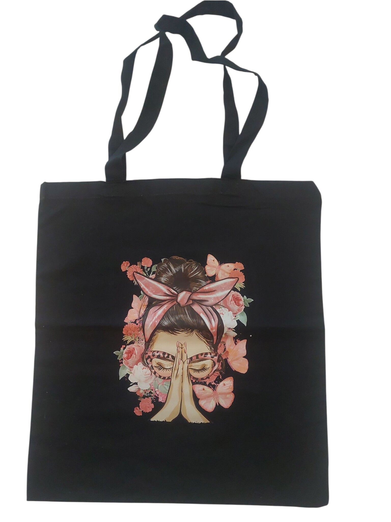 Sazou Jewels Katoenen tas met kleurrijke afbeelding van een vrouw