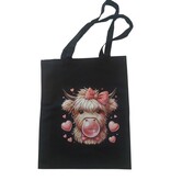 Sazou Jewels Katoenen tas met een kalfje met strik en hartjes