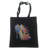 Sazou Jewels Katoenen tas met een kleurrijke high heels afbeelding