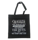 Sazou Jewels Katoenen tas met tekst I'm the kind of woman...