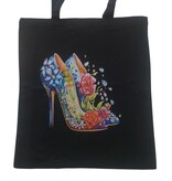 Sazou Jewels Katoenen tas met een kleurrijke high heels afbeelding
