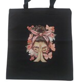 Sazou Jewels Katoenen tas met kleurrijke afbeelding van een vrouw