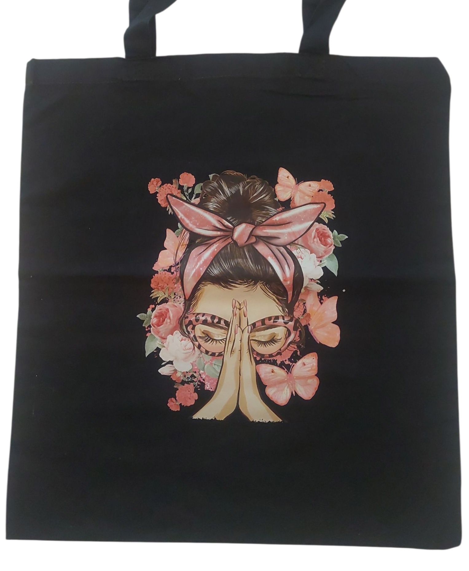 Sazou Jewels Katoenen tas met kleurrijke afbeelding van een vrouw