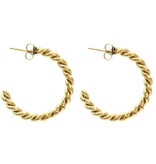 Musthaves Stainless steel Gold plated twisted oorbellen