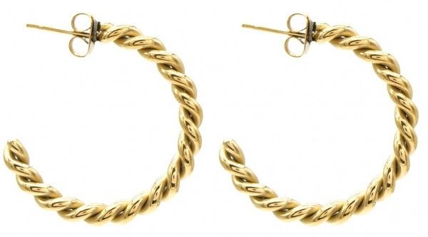 Musthaves Stainless steel Gold plated twisted oorbellen