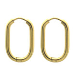 Musthaves Rechthoekige stainless steel gold plated creolen