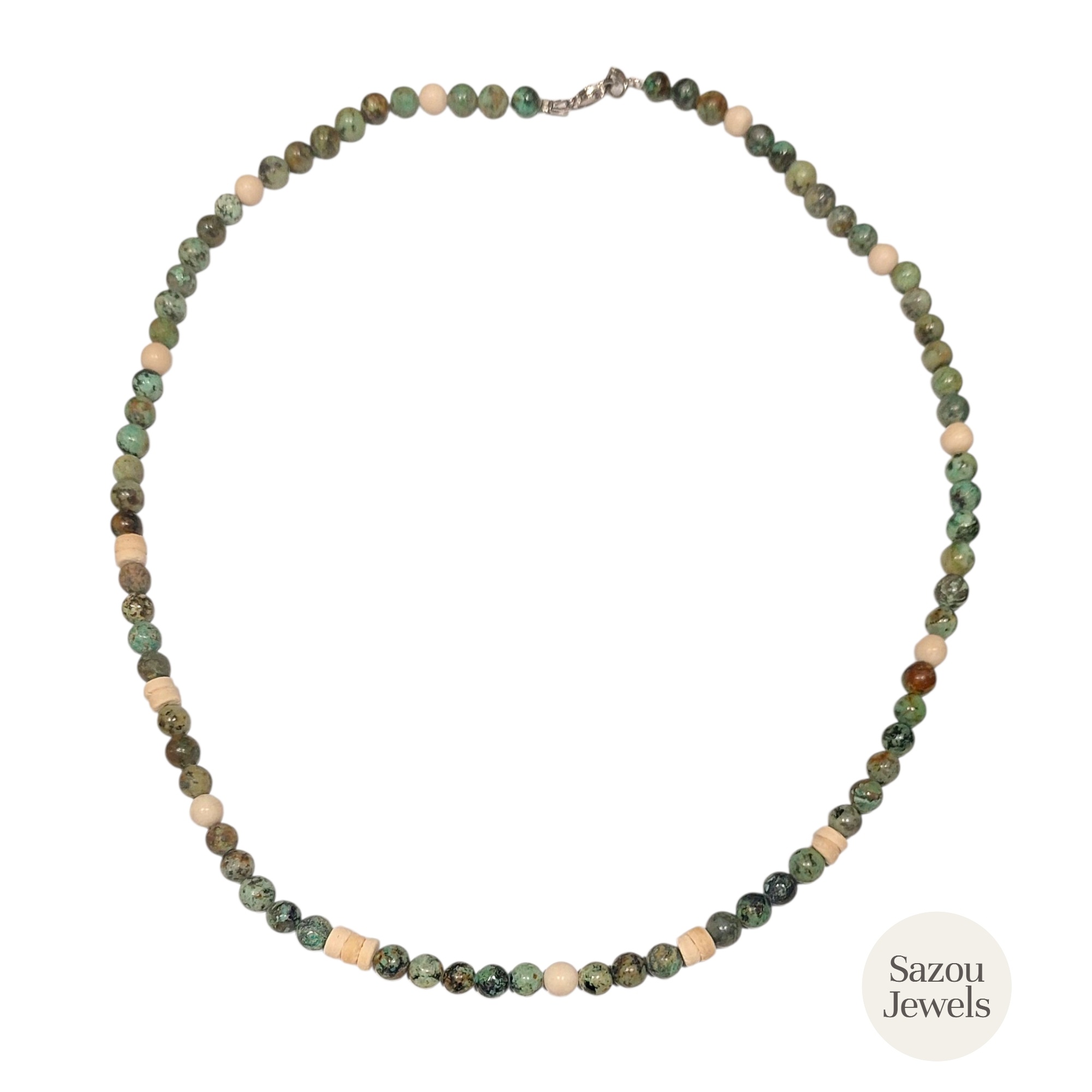 Sazou Jewels Ketting Africa van  halfedelsteen Turquoise
