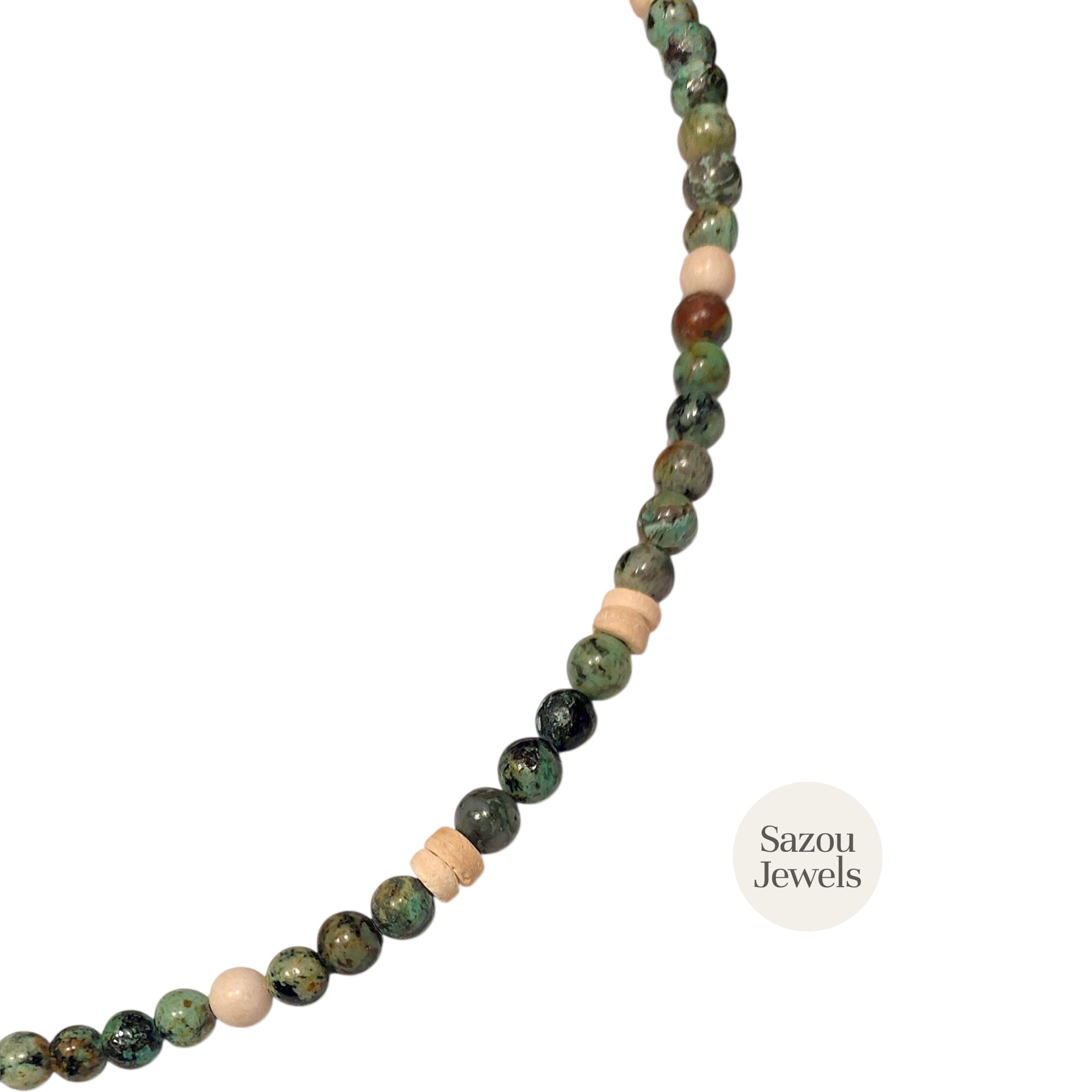 Sazou Jewels Ketting Africa van  halfedelsteen Turquoise