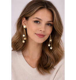 Oorbellen | Dangling Stars | Goud of Zilver