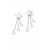 Grote ster oorbel met 3 hangende sterren in goud of zilver