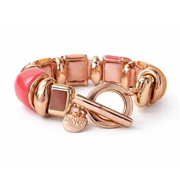 Sazou Jewels Armband | Statement | Roze | Zalm | Goud