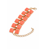 Sazou Jewels Zacht Koraal statement armband met gouden details