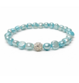 Sazou Jewels Barokke kunsstof zoetwaterparels met een strass bal