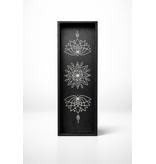 Zwart sier dienblad met Lotus en Mandala