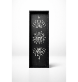 Dienblad | Rechthoek | Zwart | Wit | Lotus | Mandala