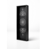 Zwart sier dienblad met Lotus en Mandala