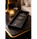 Zwart sier dienblad met Lotus en Mandala