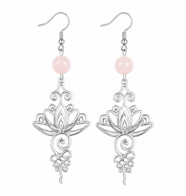 Sazou Jewels Oorbellen | Lotus | Steel | Silver | Agaat