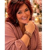 Sazou Jewels Elastische Plus Size armband  Fall van Agaat, hematiet en glaskralen