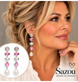 Sazou Jewels Oorbellen met crystals 8 cm