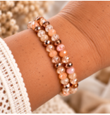Sazou Jewels Armbanden set van 6 mm Multicolor glasbeads