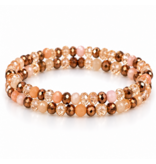 Sazou Jewels Armbanden set van 6 mm Multicolor glasbeads